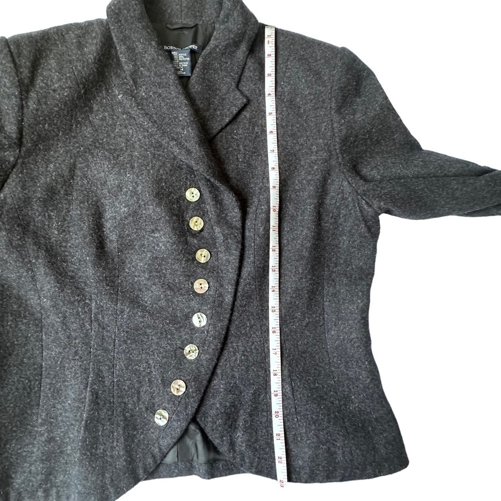Boston Proper Gray Button Front Jacket Size 14 - image 7